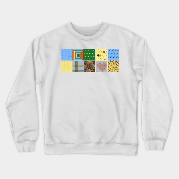 Over the Rainbow Design Blocks Crewneck Sweatshirt by LochNestFarm